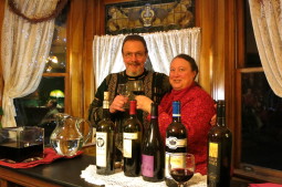 Hosts Dennis Kohl and Julie Phillips at the Old Rittenhouse Inn's Red Wine Weekend