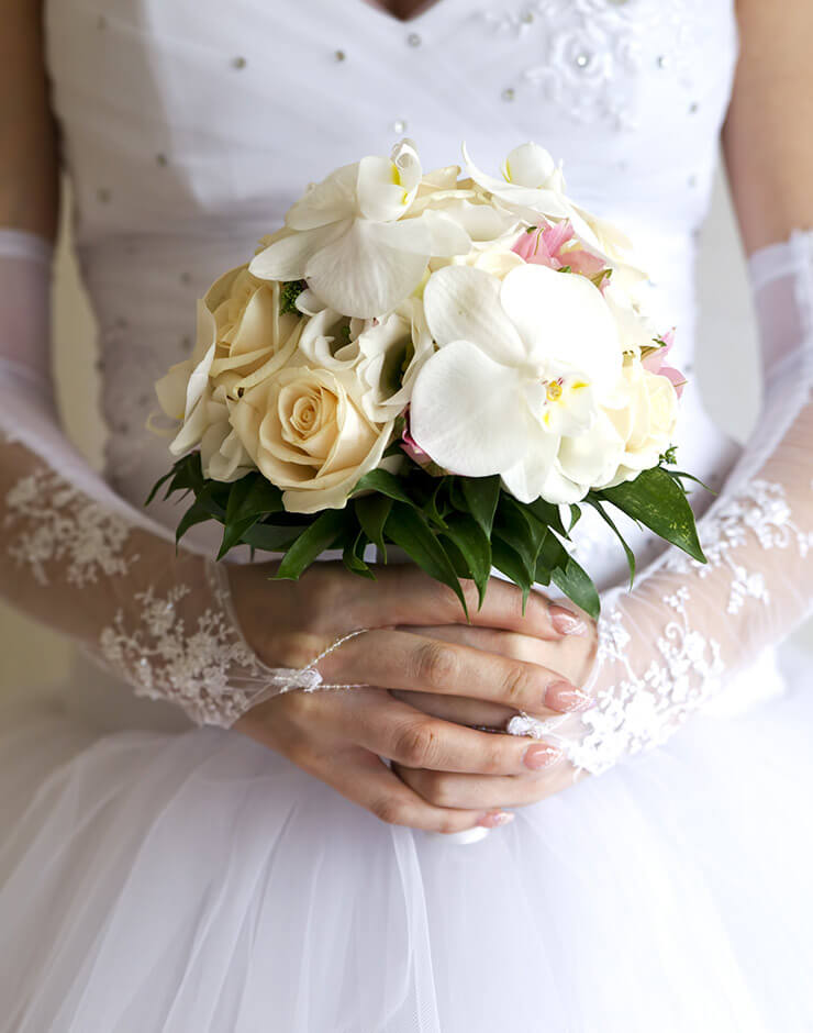 Bride holding a bouquet