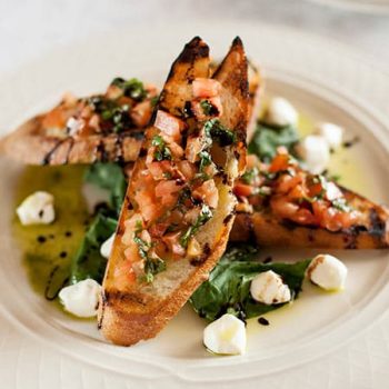 Plate of tomato bruschetta