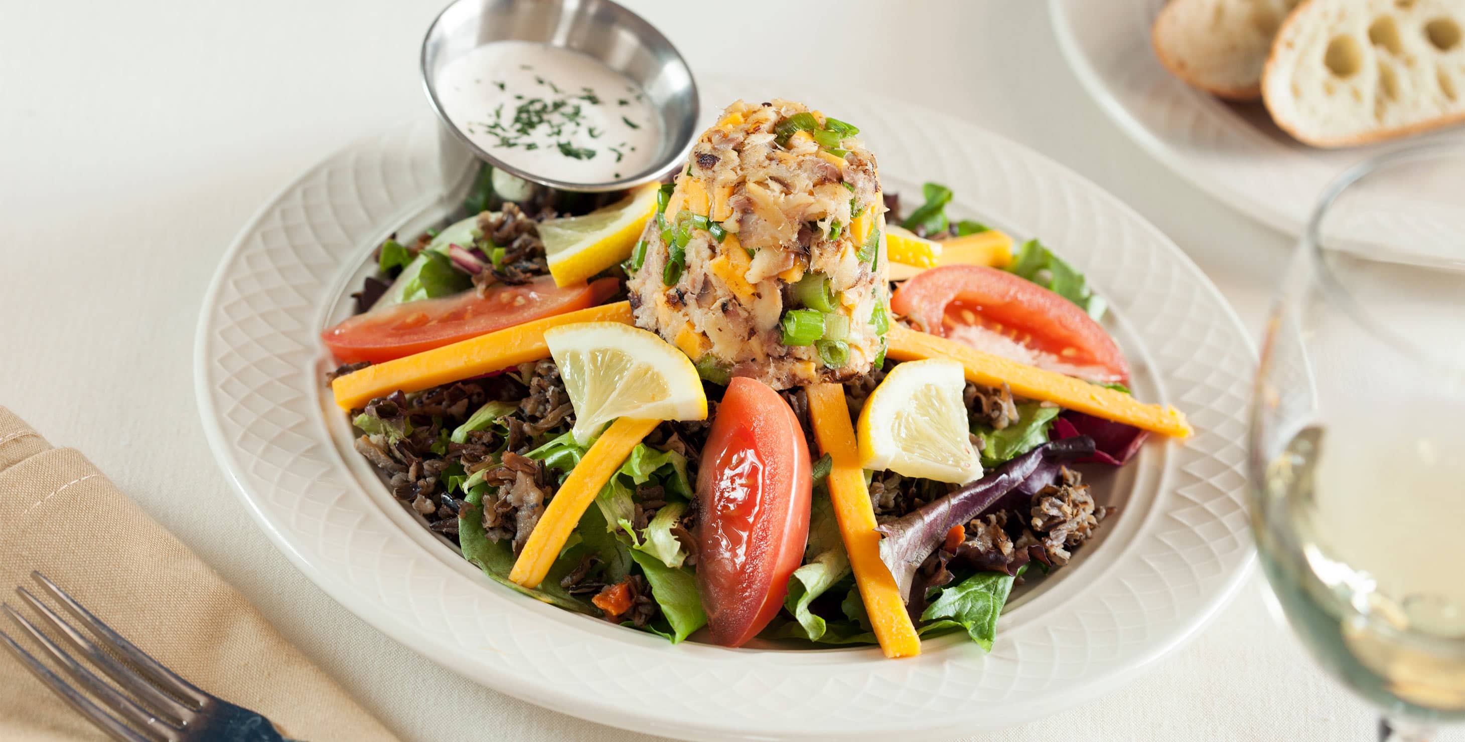 Garden Fresh salad with ranch dressing