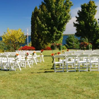 Lawn set up for an intimate wedding