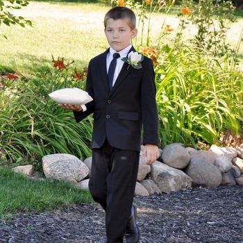 Ring bearer in the garden