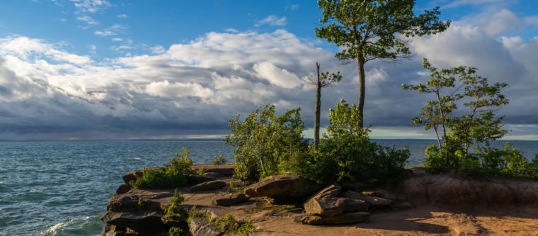 A stunning view of the rocky shoreline of Madeline Island.