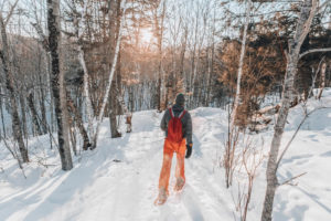 Photo of someone snowshoeing in Wisconsin
