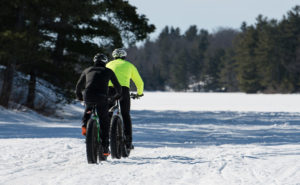 Photo of people fat biking at one of the Bayfield Wisconsin upcoming events