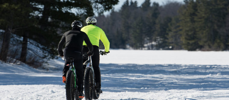 Photo of people fat biking at one of the Bayfield Wisconsin upcoming events