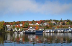 Photo of fall foliage in Wisconsin from ferry boat