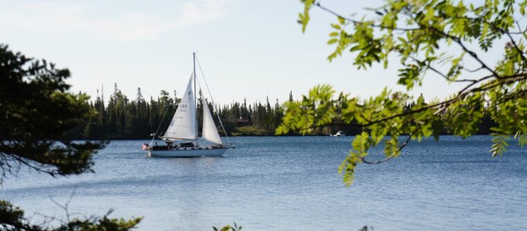 Sail boat on Lake Superior near Bayfield WI